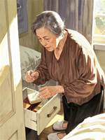 婆婆把001扎破后